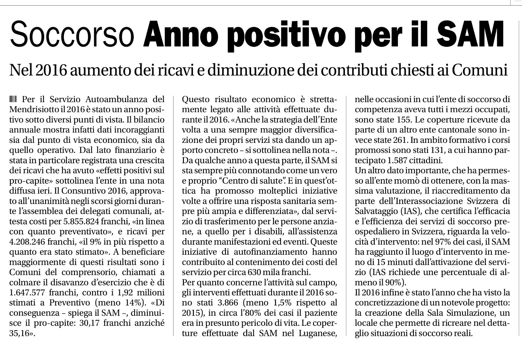 Corriere del Ticino 30.05.2017