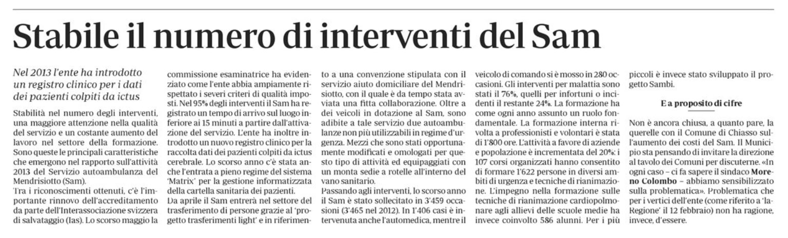 La Regione 14.03.2014