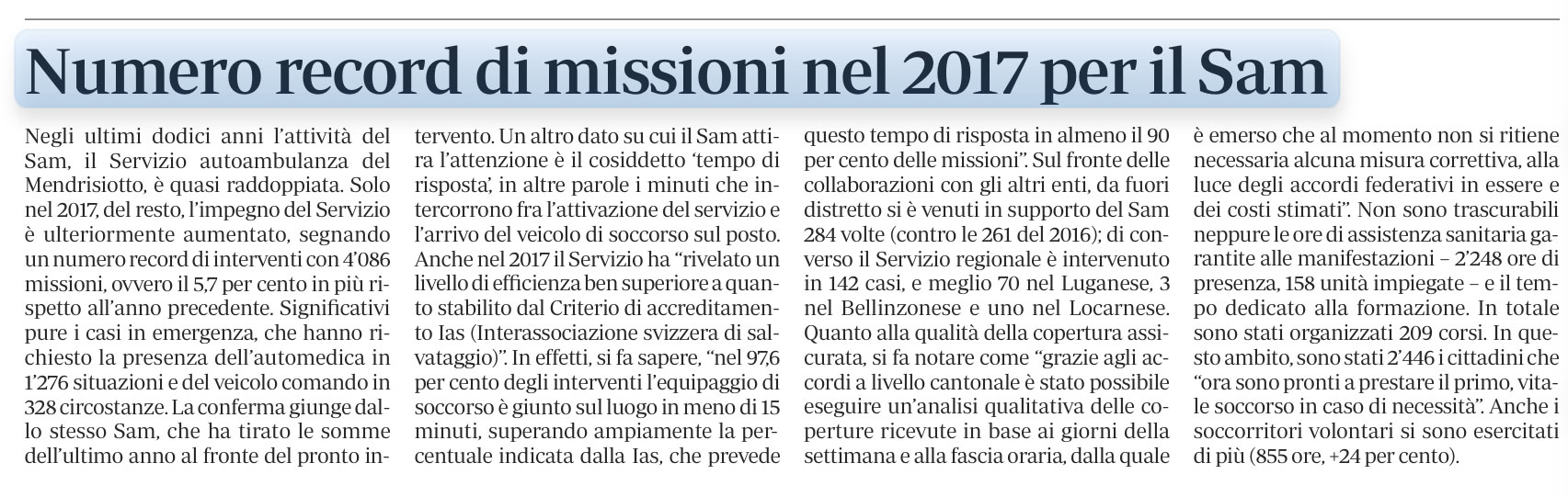 La Regione 23.05.2018