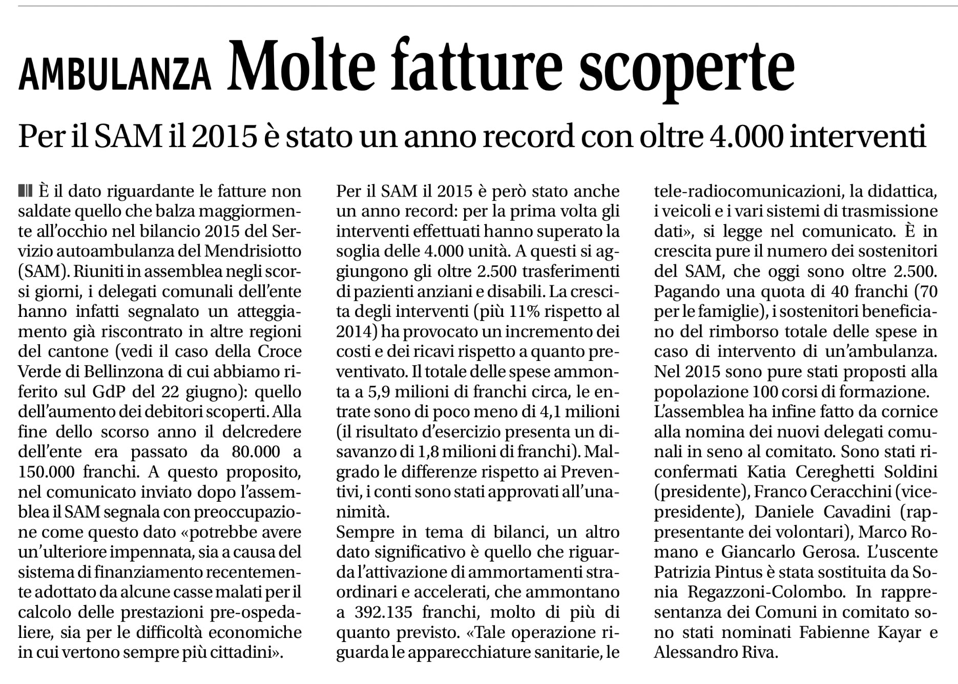 La Regione 24.06.2016